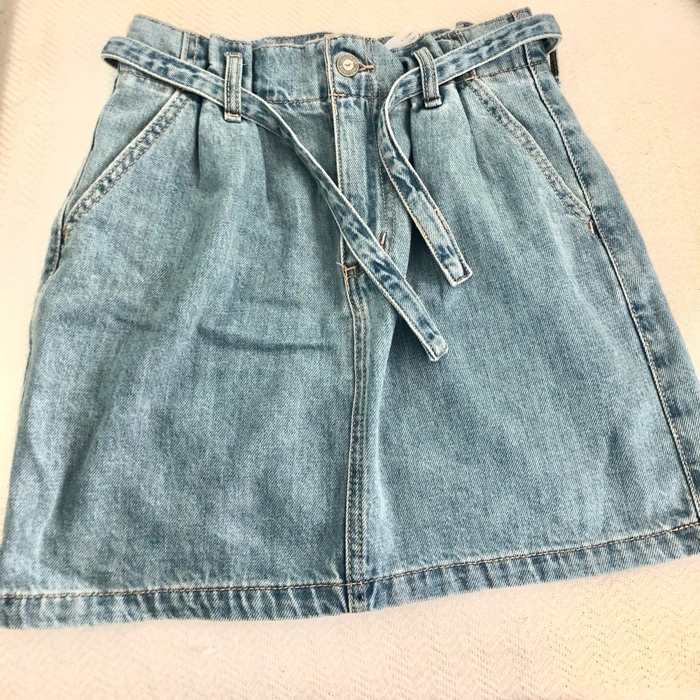 High waisted jean skirt